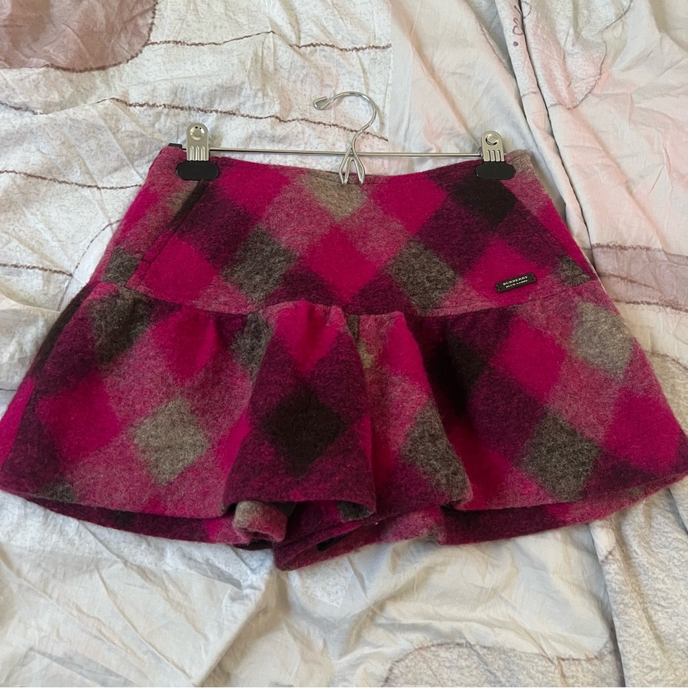 Burberry BLUE LABEL Pink and Gray Plaid Short